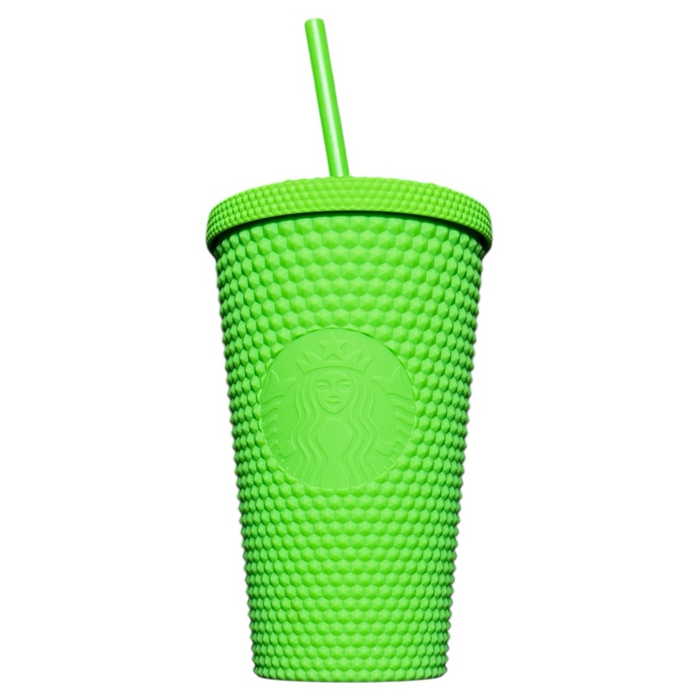 Starbucks Studded Tumbler Grande 16oz Neon Green Cold Cup NWT
